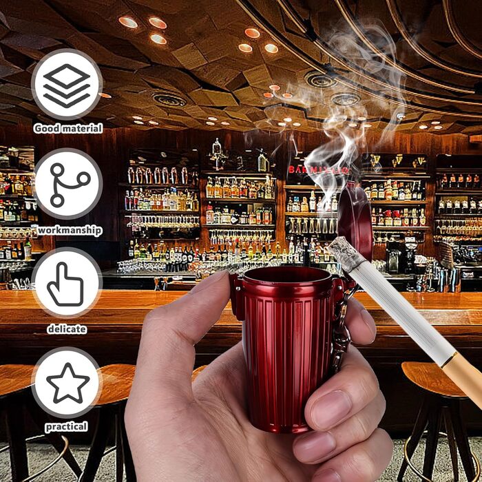 BYZESTY Cigarette Ashtrays, 2 Pack Mini Portable Ashtrays Odor-Proof, Travel Ashtrays, Portable Ashtrays for On-the-Go Odor-Proof, Portable Ashtray for Travel (A)