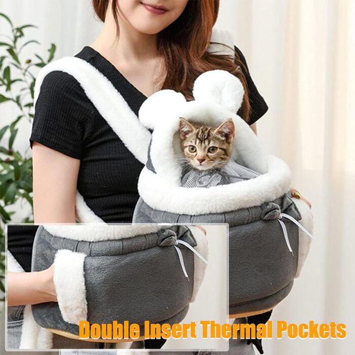 Рюкзак для кота/маленької собаки - теплий, м'який, дихаючий, для подорожей та прогулянок