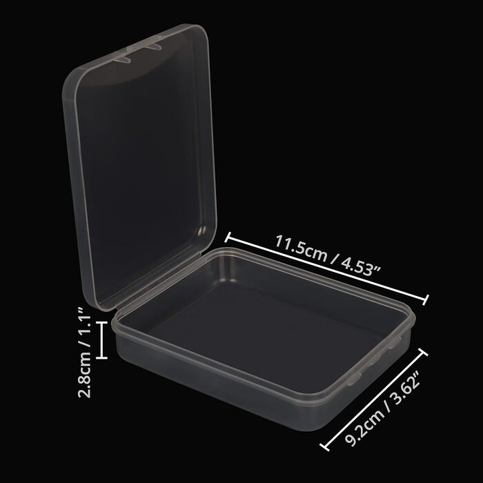 BELLE VOUS 24-Piece Set Small Storage Boxes Plastic Transparent Hinged Lid - 11.5 x 9.2 x 2.8 cm - Plastic Boxes for Small Beads, Pills, Jewelry, Screws, Sorting Box, Craft Supplies