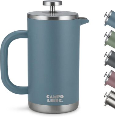 Giorgio. French Press Coffee Maker made of double-walled stainless steel 0.6l | plastic-free coffee press with thermal function incl. replacement filter | coffee maker | 100% recycled stainless steel