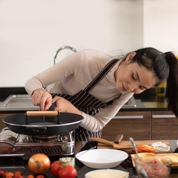Прес для бургерів Joeji's Kitchen з антипригарного чавуну з дерев'яною ручкою – Прес-пательня для котлет, бургерів і грилю з ідеальними слідами, кулінарний бургер-смашер
