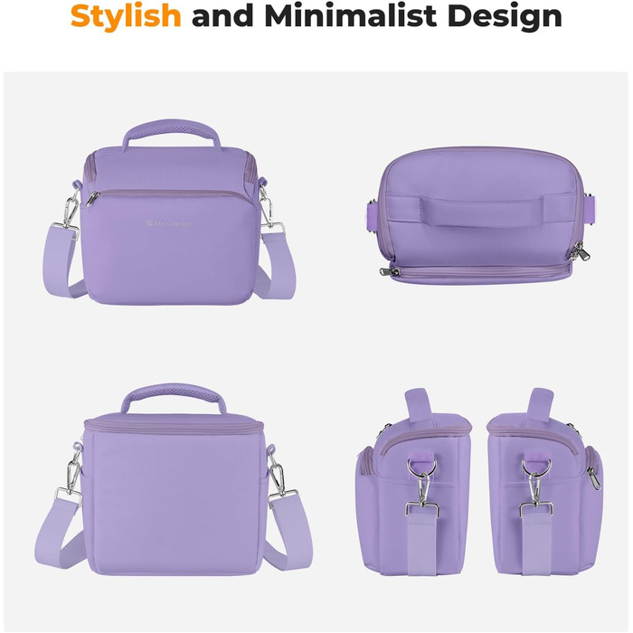 Сумка для камери K&F CONCEPT, фотосумка для фотографів, універсальна, фіолетова, середнього розміру