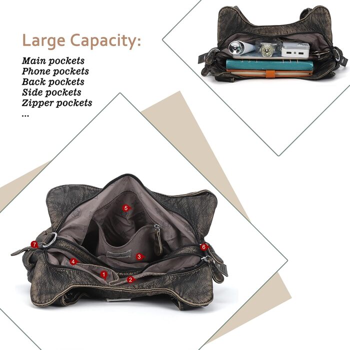 Сумка жіноча Angelkiss Hobo велика, повсякденна, через плече, бронзова (801bronze)
