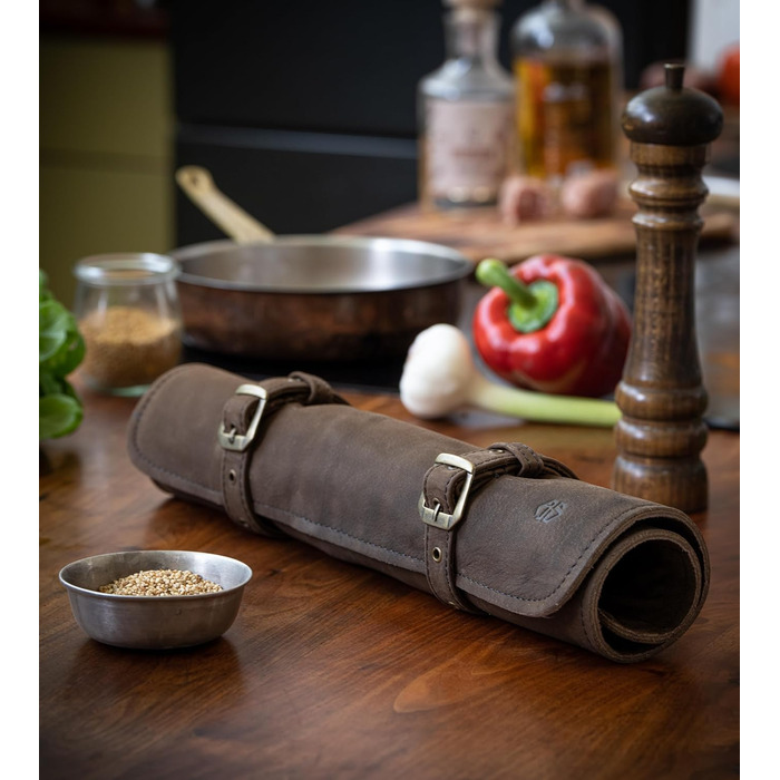 Chef's Knife Bag Leather - Genuine Leather Chef's Knife Roll Large – Knife Bag Chef's Knife Lockable - Chef's Bag Sam