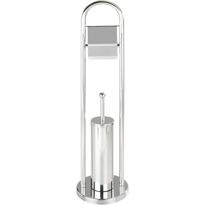 Набір для туалету WENKO Vasto з нержавіючої сталі 2 в 1: тримач туалетного паперу та щітка для унітазу, Ø 22 x 81 см