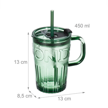 Relaxdays Set of 2 Handle Glasses