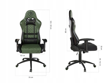 Ігрове крісло Cobra Draco CRF194 Green, штучна шкіра