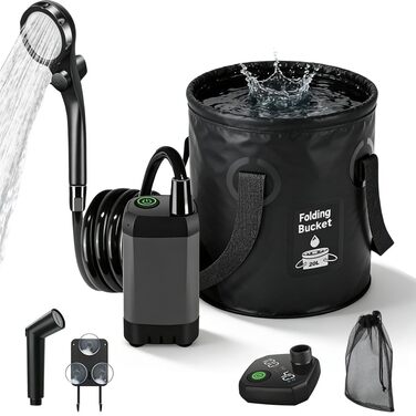 Душ кемпінговий з акумулятором Camping Dusche Set 2026, 5 літрів, 4 режими, для подорожей та кемпінгу