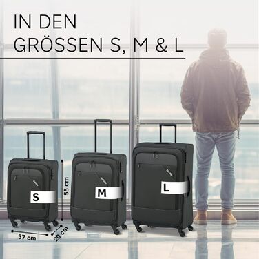 Paklite Тріумф: Ручна валіза на колесах, 55 см, 41 л, з TSA замком, сіра