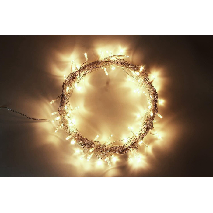 Гірлянда світлодіодна Gresonic 100/200/300/400 LED, струмова, для дому та вулиці, тепле світло