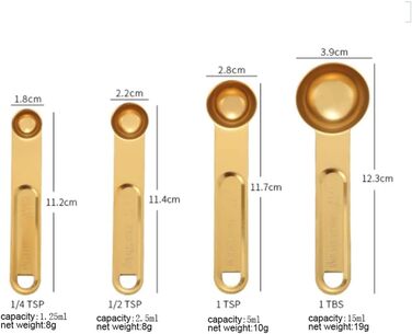 8-piece stainless steel measuring cup and spoon set for the kitchen, cookware, baking, cooking, measuring tool