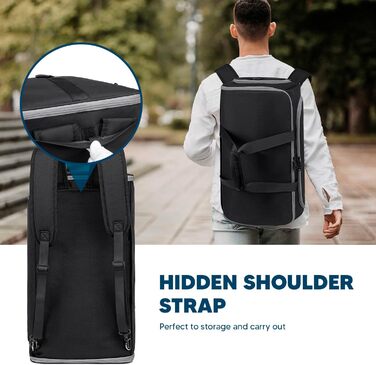 Suit Bag, Garment Bag Travel Duffel for Suits, Convertible Garment Duffel Bag for Men and Women, 4 in 1 Suit Bag Hanging Bag with Shoe Bag (Black)