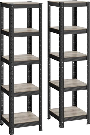 Стелаж SONGMICS GLR037B0: 5 полиць, 37x37x150 см, 400 кг/полиця, для кухні/вітальні, vintage коричневий-чорний