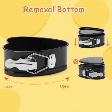 Форма для випічки BelleStyle Kleine Herz, 4 шт., 12 см, серцеподібна, антипригарна, з плоским дном, для випічки тортів, хліба