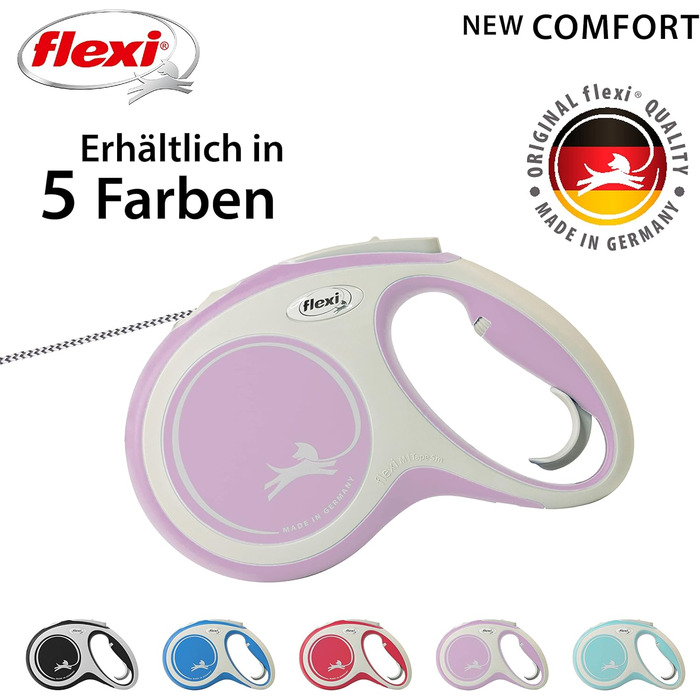 Рулетка вимірювальна Flexi Rollleine New Comfort, 5 м, рожева, компактна