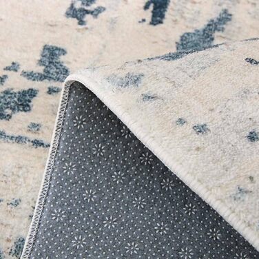 Сучасний килим Tinyboy-HBQ для вітальні та спальні: короткий ворс, сірий/золотий (120x160 см)