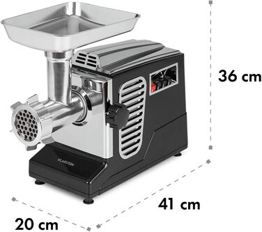 Klarstein Kraftprotz 700W Electric Meat Grinder - Copper Motor, 2 Speed & Reverse, Aluminum Housing, Stainless Steel Blades