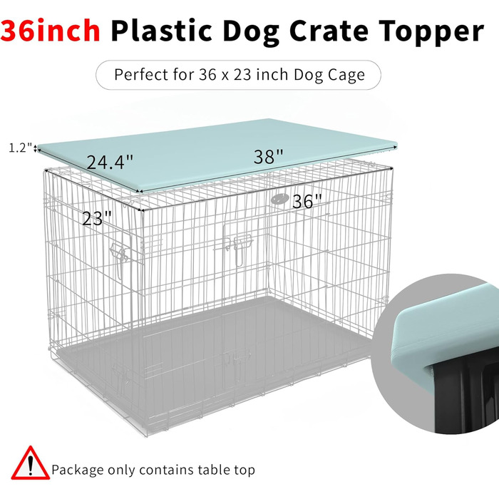 Настільний верстат для переносної клітки для собак Rockever 96,5 см, пластиковий, з антиковзким покриттям, легко миється (для клітки 91,4 см, блакитний)