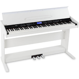 FunKey DP-88 II – цифрове піаніно з 88 клавішами, поліфонія 128, 360 звуків, 160 стилів, MP3-плеєр, функція навчання, запис та відтворення, 3 педалі, білий колір