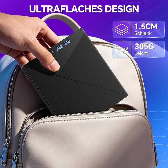 Зовнішній CD/DVD привід та записувач USB-C & USB-A з картридером TF/SD для ноутбука, Windows, Mac OS, Linux