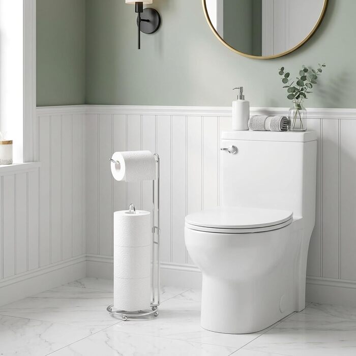 Тримач для туалетного паперу Simple Houseware, підставка для зберігання 3+1 рулон, хромоване покриття, висота 59 см