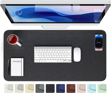 Підкладка під стіл GOMIN 80x40 см - PU шкіра, вологостійка та антиковзаюча - для ноутбука, офісу та дому - чорна