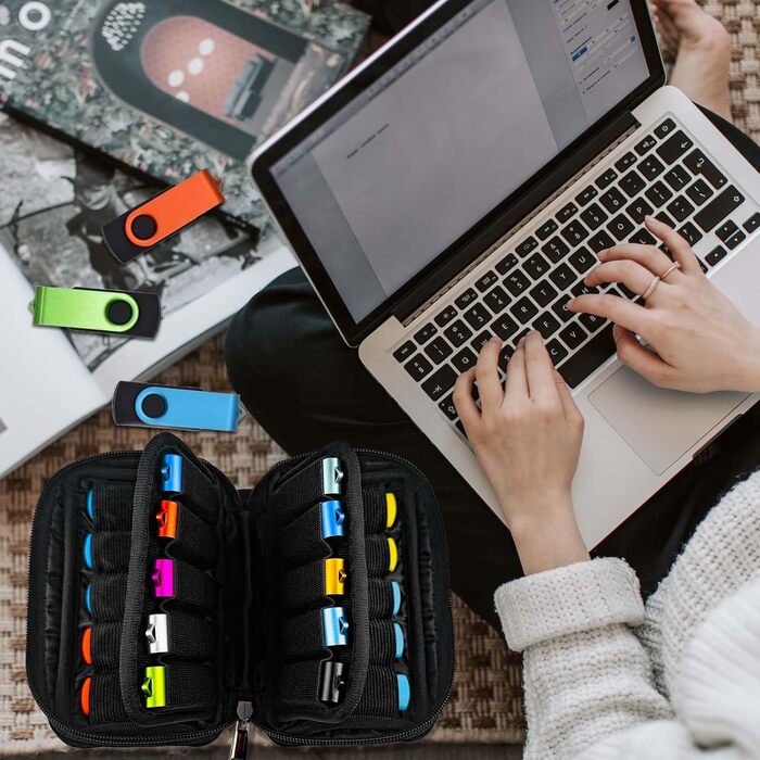 Органайзер для USB-накопичувачів JBOS: кейс на 20 відсіків для USB-флешок, USB-стиків та інших аксесуарів