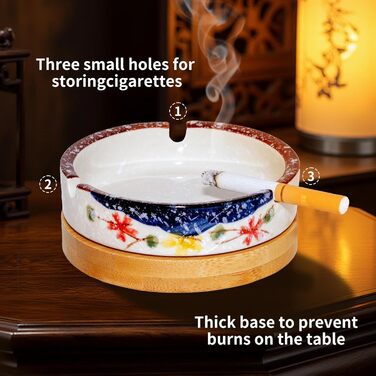 Ашенбечер для вулиці з кришкою та вставкою з нержавіючої сталі, дерев'яний, герметичний, для балкона, тераси, саду, кафе, ресторану, дому, офісу