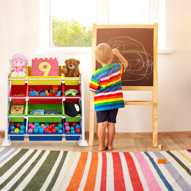 Relaxdays Children's Shelf White with Storage Boxes