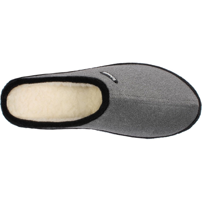 Чоловічі фетрові домашні тапочки Schawos 6030, теплі, з підкладкою з вовни, з устілкою, неслизька підошва (45 EU, Антрацит 10w)