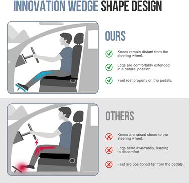 Підвищення для сидіння автомобіля Ajiteogy: ергономічна підставка з memory foam для водія, сумісна з транспортерами