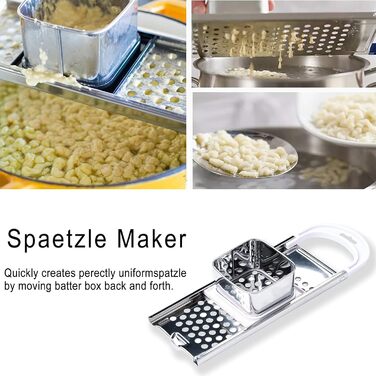 Набір для приготування шпецелі: тертка, прес, сито, шумовка та шкребок з нержавіючої сталі