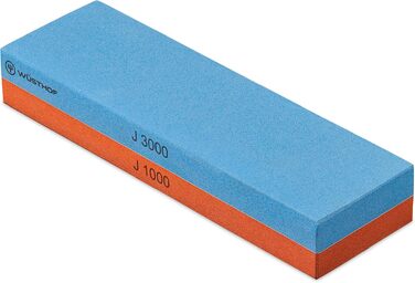 Двосторонній точильний камінь WÜSTHOF J400/2000 (зернистість 1000/3000), 15 x 5 x 2,5 см, чорний/зелений