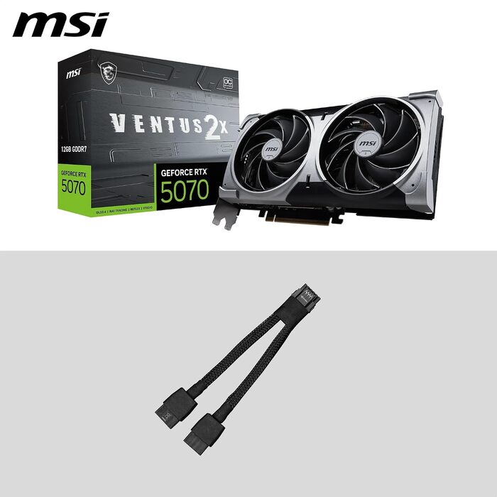 Відеокарта MSI GeForce RTX 5070 VENTUS 2X OC 12GB GDDR7, PCIe 5.0, Boost 2542 MHz