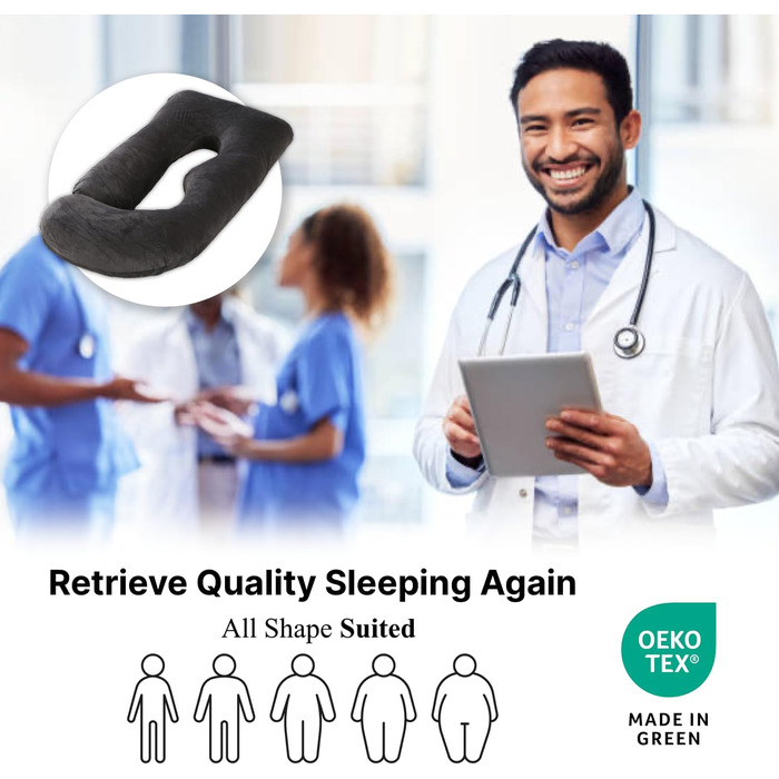 Подушка для вагітних ALLOPERA 145 см, повного тіла з знімним чохлом - підтримка спини, шиї, плечей, ніг, живота. Велюрова обкладинка (Чорний/Сірий)