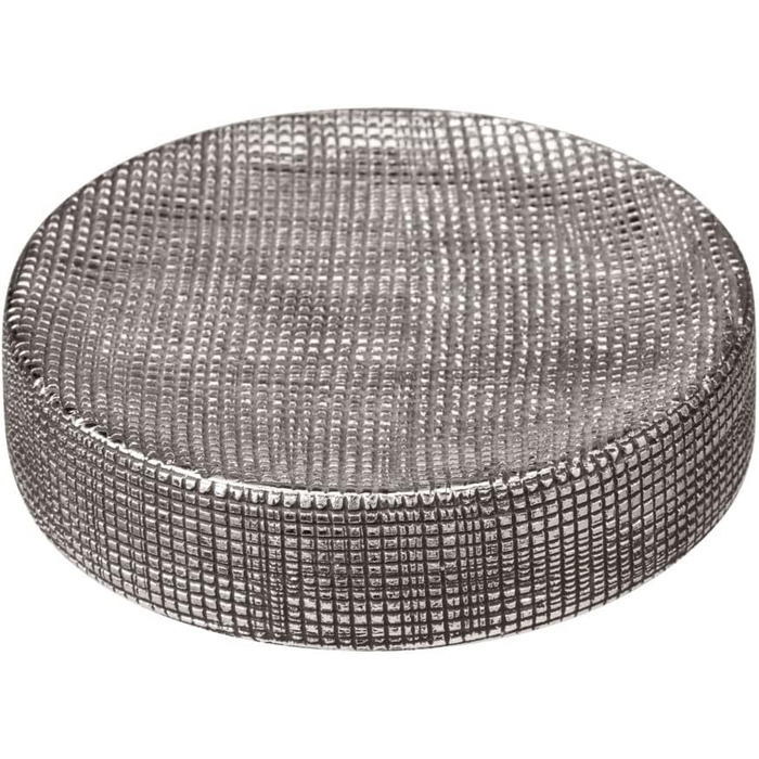 Підставка для мила WENKO Rivara, керамічна мильниця для мила, Ø 10 x 2,5 см, срібна