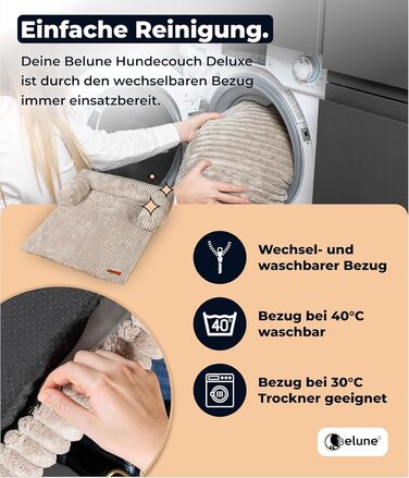 Диванчик для собак Belune Hundecouch Deluxe - миючий, бежевий, L (120x95 см)
