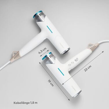 MEDION Haartrockner з іонізацією та дифузором HD2 - 1500 Вт, іонізація, стилізація, тихий BLDC мотор, самоочищення