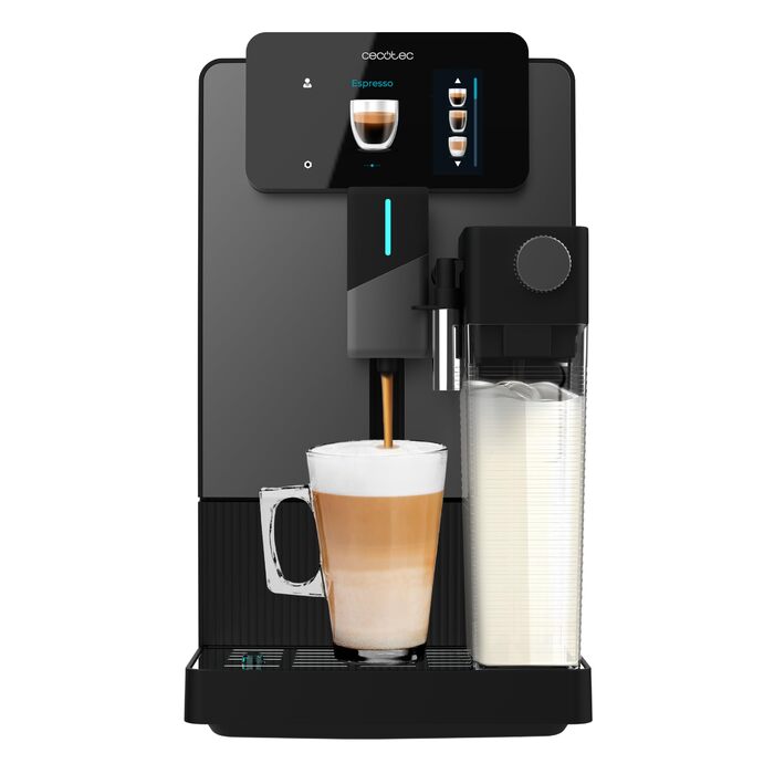 Кавомашина автоматична Cecotec Cremmaet Latte Touch 19 бар, 12 напоїв, TFT-дисплей, конічна кавомолка, автоматичне очищення