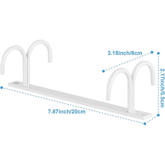 Тримач для чашок під шафу FOMANSH - 12 гачків, білий. Підійде для кухні, бару, кафе.