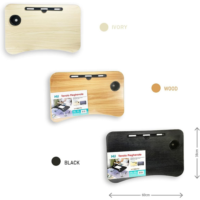 Зручний столик-підставка для ноутбука та книг, 60x40 см, дерев'яний, для дому, офісу та подорожей