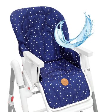 Універсальний сидіння-вкладиш для дитячого стільчика Ikea, Peg Perego, стільчиків для годування – м'яка накидка на дитячий стілець, морська синя з листям, сидіння-подушка для малюків
