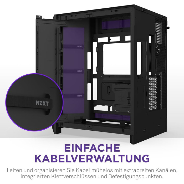 Корпус ПК NZXT H9 Flow 2025 – великий Mid-Tower з двома камерами, чорний – 3 x 140мм та 1 x 120мм вентилятори, підтримка радіатора 420мм, загартоване скло, Back-Connect