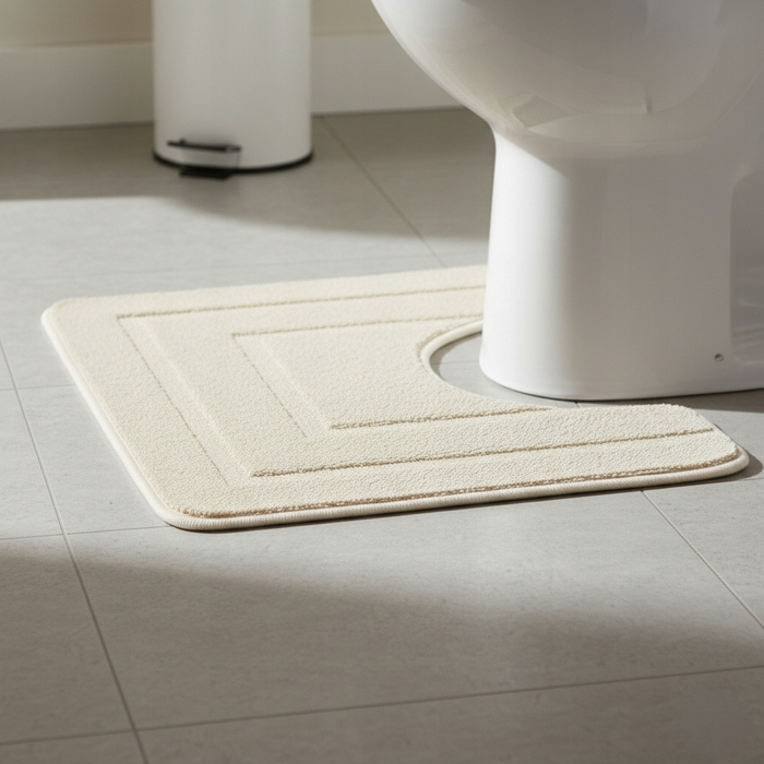 Килимок для ванної кімнати SmartHome бежевий, 50x80 см, з антиковзаючим покриттям