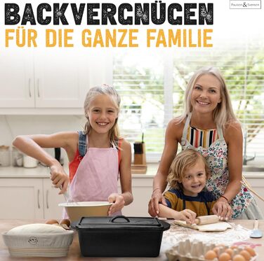 Paulson & Svenson® Loaf Pan with Lid, including Dough Proofing Basket & Silicone Handles - High-quality baked enamel bread pan - Cast iron loaf pan ideal for baking, cooking, and grilling, a cast iron cake pan