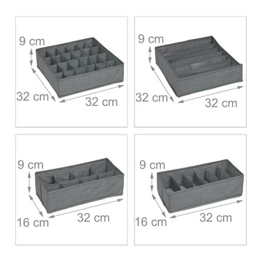 Relaxdays 4-Piece Underwear Organizer Set