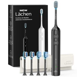 Електрична зубна щітка MGW Lächen – звукова, 3 режими, 3 інтенсивності, IPX8, 4 насадки, біла