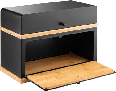 Бредониця Kos Design чорна, 2 яруси, метал/дерево - для зберігання хліба та випічки