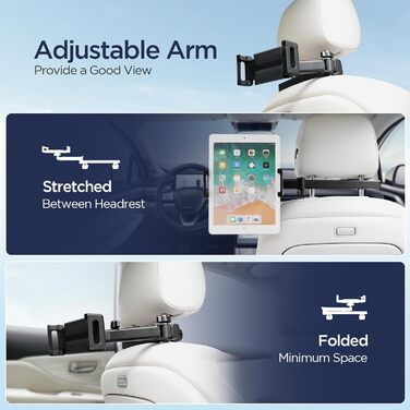 Утримувач для планшета Romon у автомобіль, кріплення до підголівника, універсальний, 360° обертання, для смартфонів та планшетів 4.7-13 дюймів