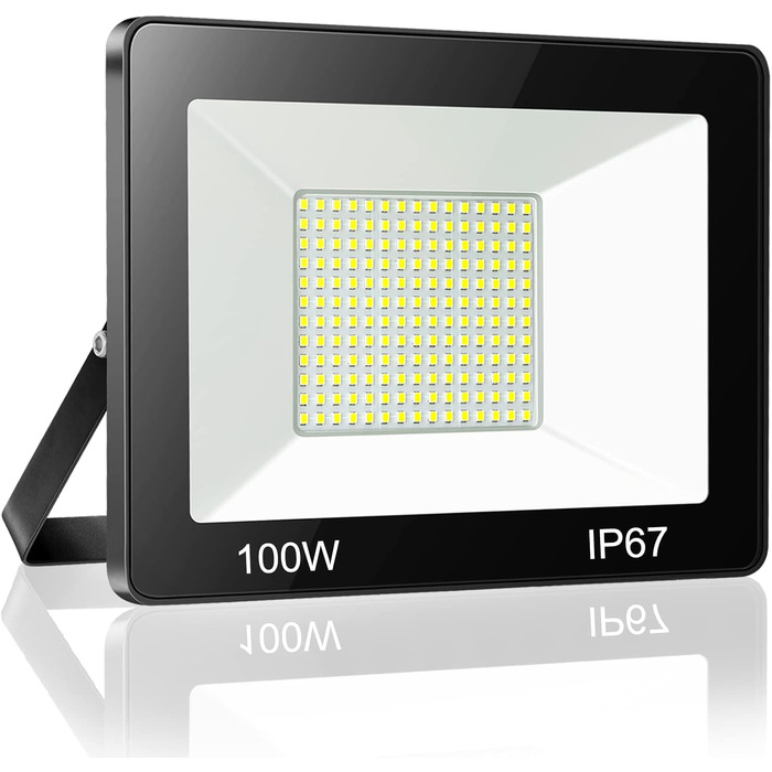 YIQIBRO 100W LED Floodlight Outdoor, IP67 Waterproof Floodlight, 10000LM 6500K Cool White Super Bright LED Spotlight Outdoor Floodlight for Warehouse, Garden, Garage, Yard, Parking Lot